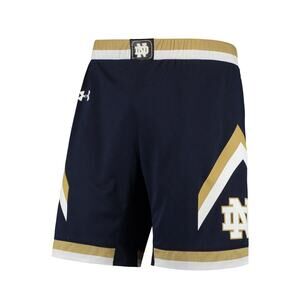 Notre Dame Fighting Irish NWOT Under Armour Game Basketball Shorts Navy/White